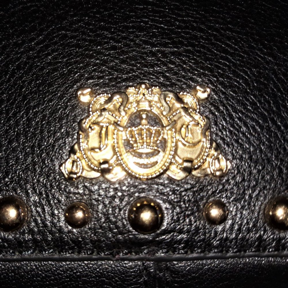 *Juicy Couture Tough Girl studded black leather wristlet